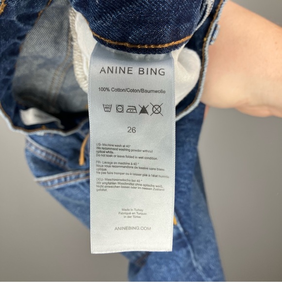 ANINE BING Jeans Distressed Button Fly Slim Straight Leg 26 - Picture 5 of 5
